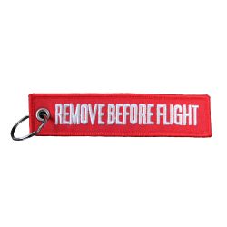 "Remove Before Flight" Embroidered Keychain