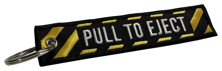 "Pull To Eject" Embroidered Key Chain