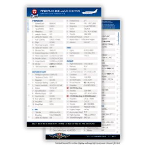 Qref Checklist - Card Version - Piper Navajo Chieftain PA-31-350